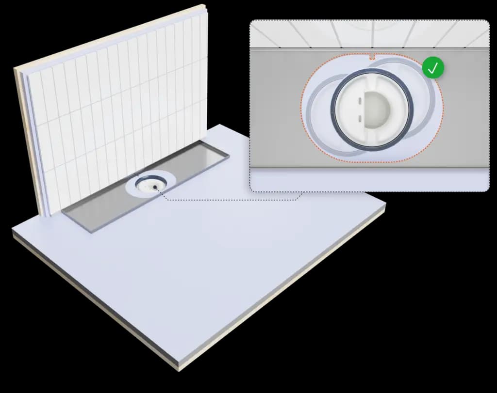 Tile insert steg 1: Plasser slukrennen